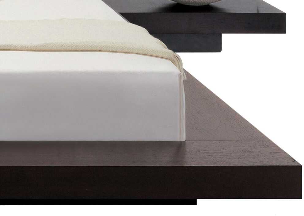 Beliani Vandeninė lova iš dirbtinės odos ZEN 180 x 200 cm tamsaus uosio spalvos