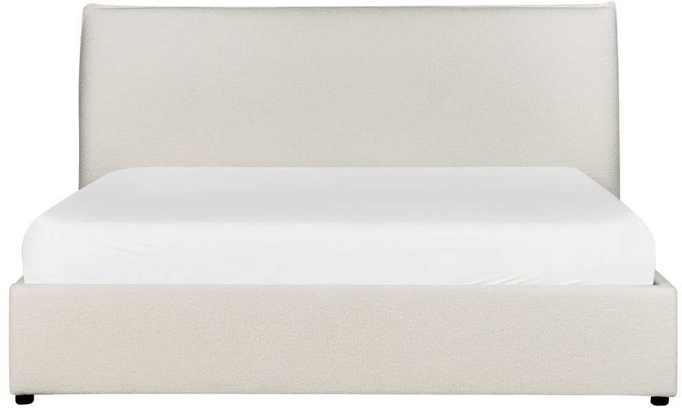 Beliani Lova su patalynės dėže LAVAUR Boucle kreminė 160 x 200 cm