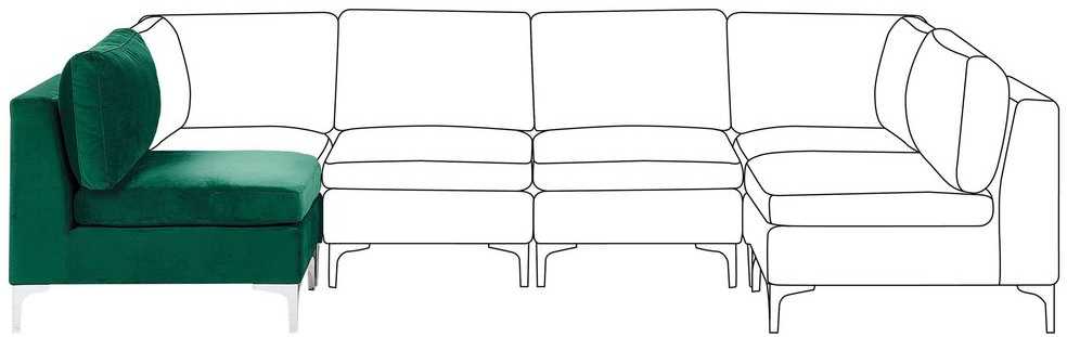 Sofa Beliani 1 vietos modulis EVJA žalias veliūras