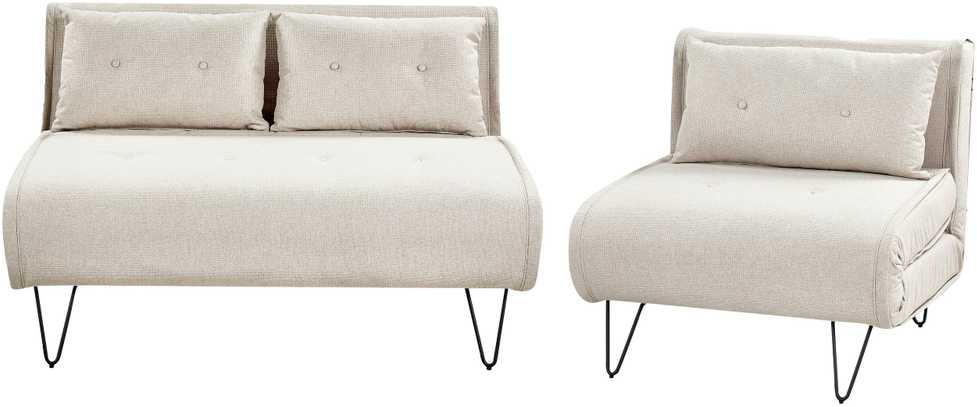 Sofa Beliani 3 vietų poilsio komplektas VESTFOLD, šviesiai smėlio spalvos
