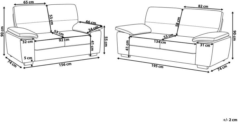 Sofa Beliani 5 vietų poilsio komplektas VOGAR šviesiai rudas