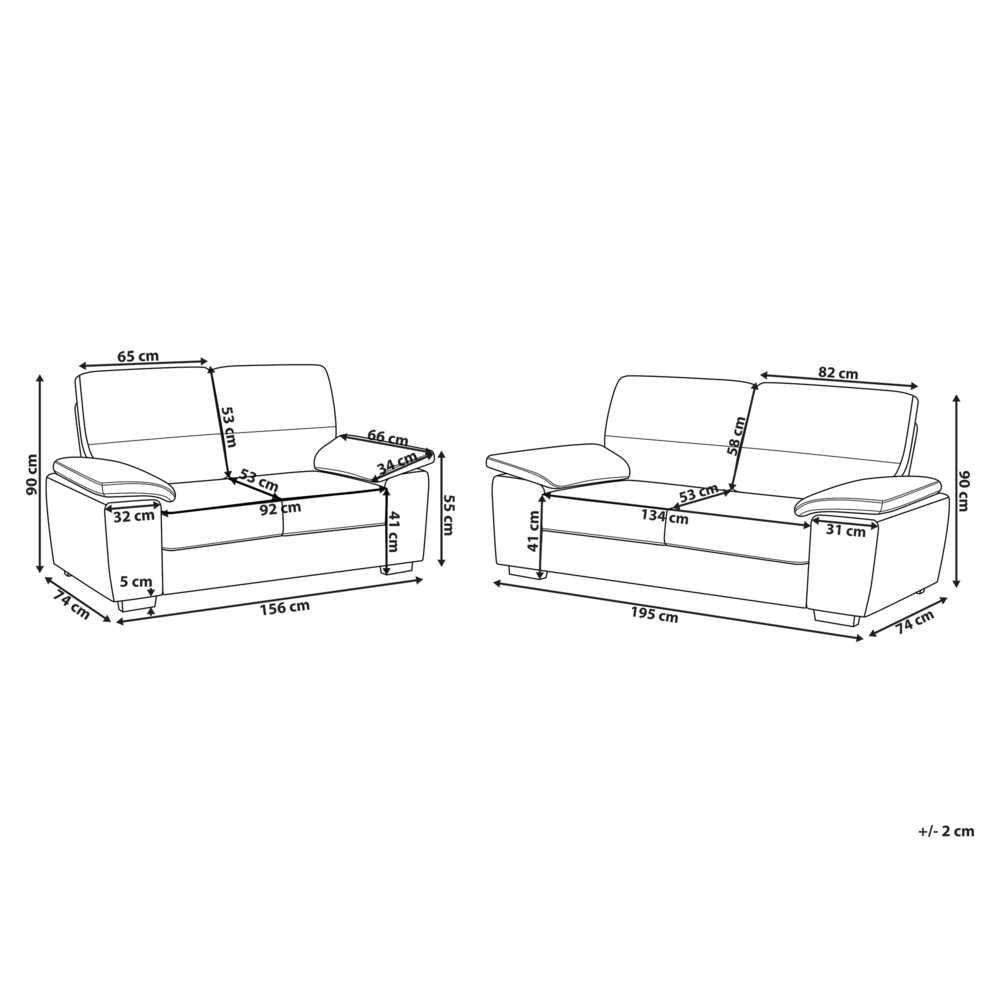 Sofa Beliani 5 vietų poilsio komplektas VOGAR šviesiai rudas