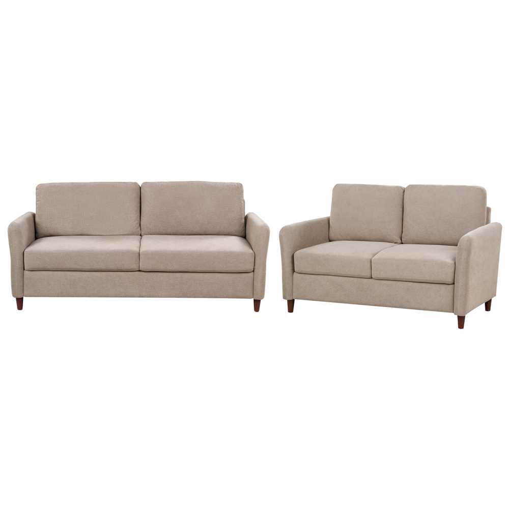 Sofa Beliani 5 vietų svetainės baldų komplektas MARE smėlio spalvos su daiktadėže