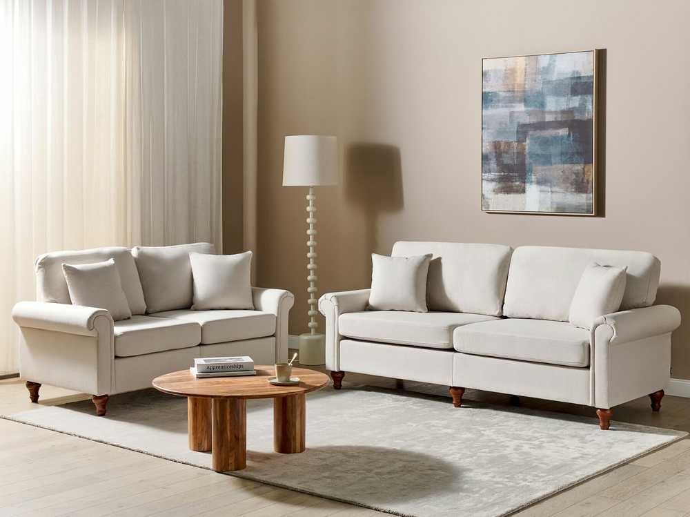 Sofa Beliani 5 vietų poilsio komplektas GINNERUP, šviesiai smėlio spalvos