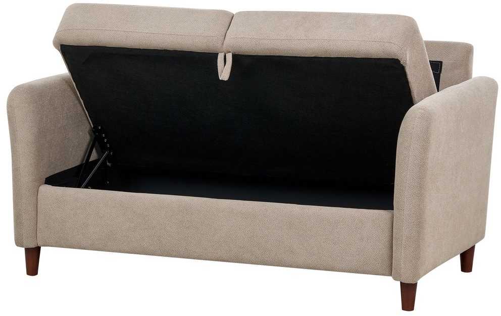 Sofa Beliani 5 vietų svetainės baldų komplektas MARE smėlio spalvos su daiktadėže