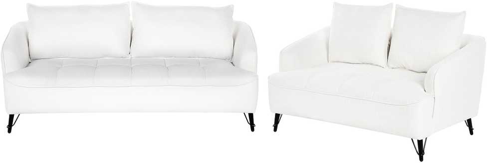 Sofa Beliani 5 vietų svetainės baldų komplektas HOBRO Boucle baltas