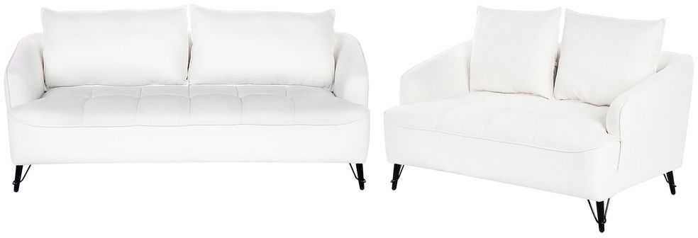 Sofa Beliani 5 vietų svetainės baldų komplektas HOBRO Boucle baltas