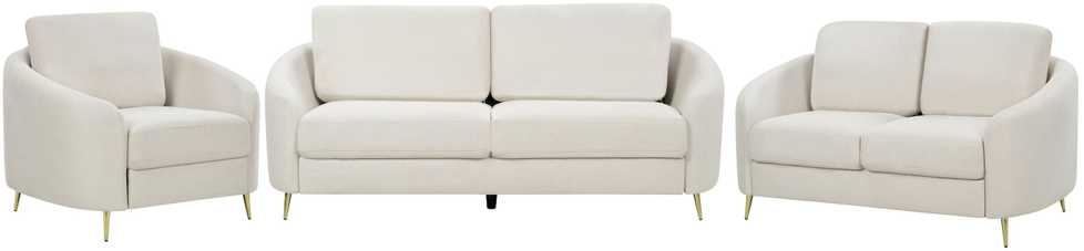Sofa Beliani 6 vietų svetainės baldų komplektas TROSA šviesiai smėlio spalvos