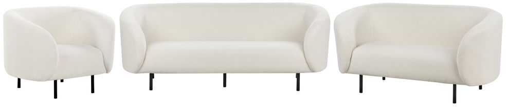 Sofa Beliani LOEN Boucle 6 asmenų svetainės baldų komplektas, baltas