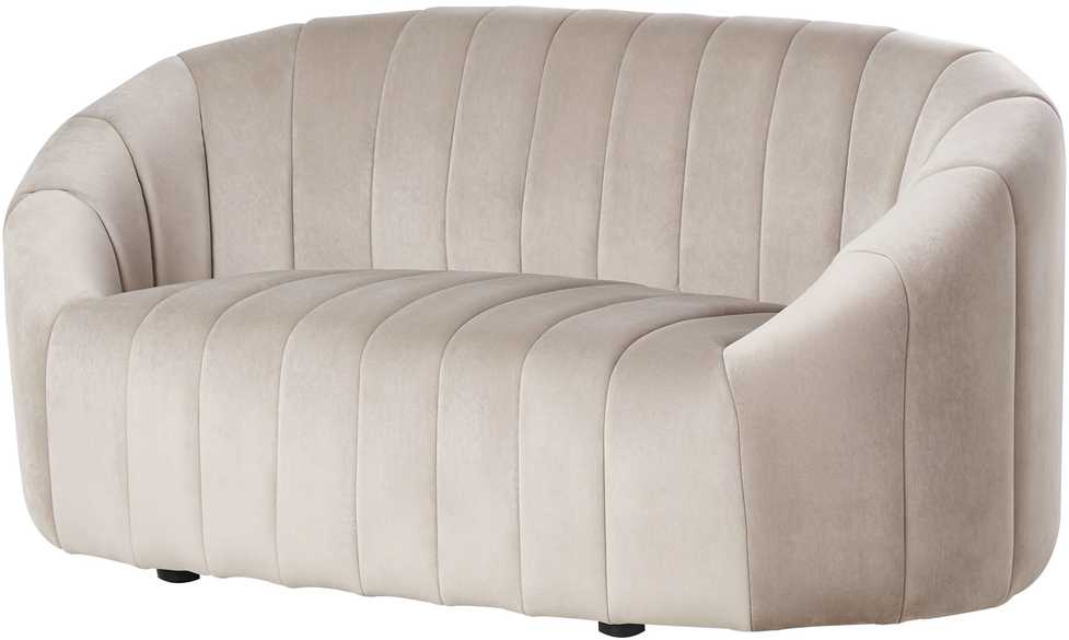 Sofa Beliani 6 asmenų svetainės baldų komplektas MALUNG, veliūras, smėlio spalvos