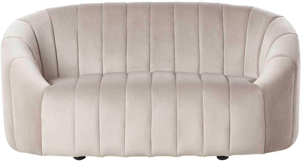 Sofa Beliani 6 asmenų svetainės baldų komplektas MALUNG, veliūras, smėlio spalvos
