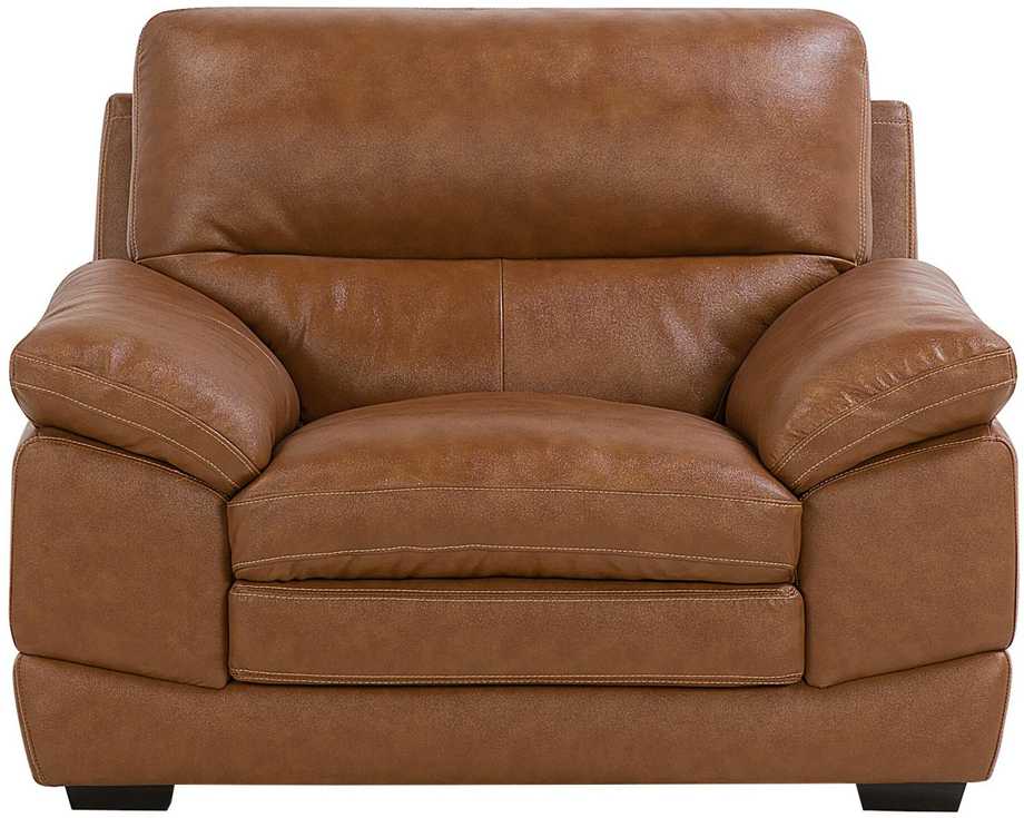 Sofa Beliani 4 vietų svetainės baldų komplektas HORTEN Natūrali oda Ruda