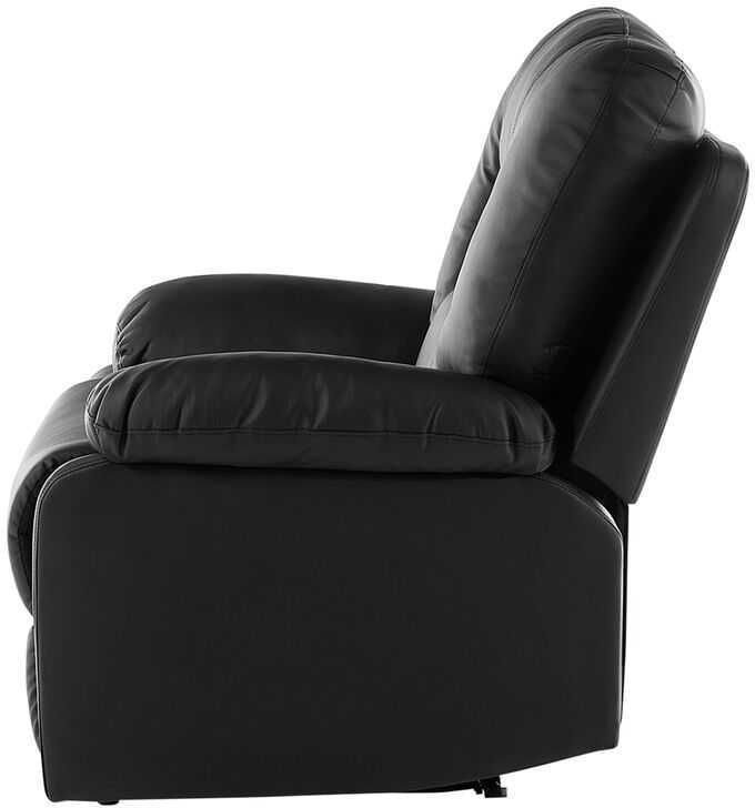 Sofa Beliani 6 vietų svetainės baldų komplektas su rankine atsipalaidavimo funkcija BERGEN juodas dirbtinės odos