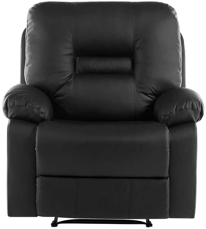 Sofa Beliani 6 vietų svetainės baldų komplektas su rankine atsipalaidavimo funkcija BERGEN juodas dirbtinės odos