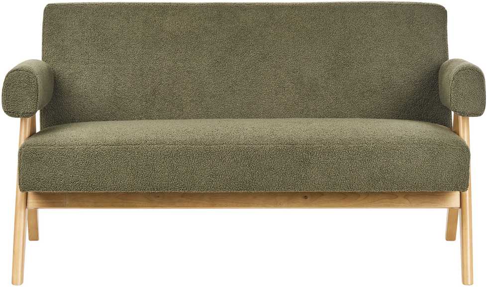 Sofa Beliani Svetainės baldų komplektas TAMRE Boucle žalias / šviesiai rudas