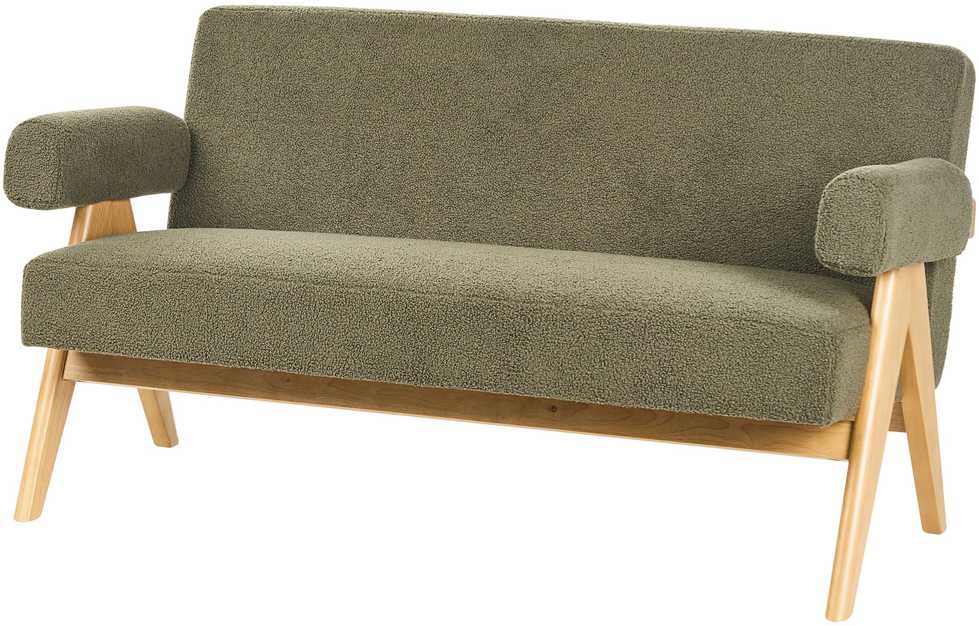 Sofa Beliani Svetainės baldų komplektas TAMRE Boucle žalias / šviesiai rudas