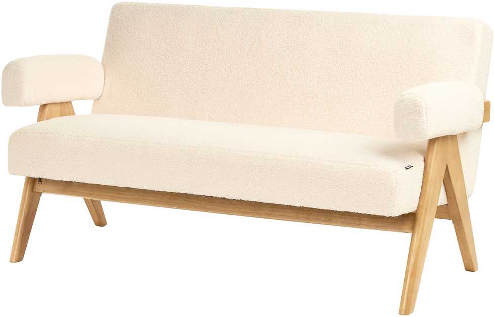 Sofa Beliani Svetainės baldų komplektas TAMRE Boucle kreminės/šviesiai rudos spalvos