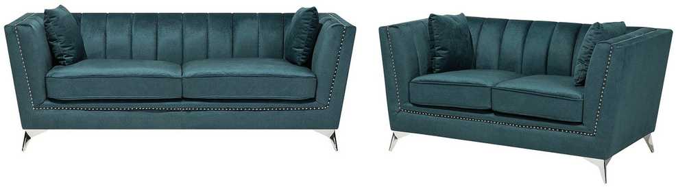 Sofa Beliani 5 vietų minkštų baldų komplektas GAULA, azuro veliūras