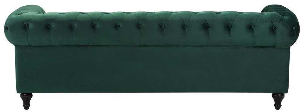 Sofa Beliani 4 vietų svetainės baldų komplektas CHESTERFIELD, smaragdo spalvos veliūras