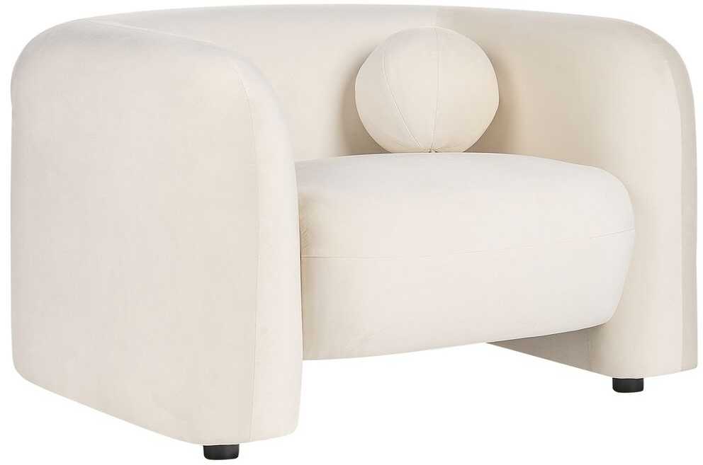 Sofa Beliani 4 asmenų poilsio baldų komplektas LEIREN, veliūras, kreminė balta spalva