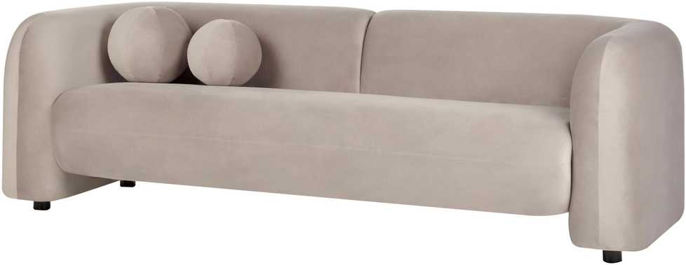 Sofa Beliani 5 asmenų minkštas baldų komplektas LEIREN, veliūrinis, smėlio spalvos