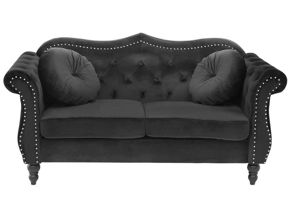 Sofa Beliani 5 vietų minkštų baldų komplektas SKIEN, veliūras, juodas