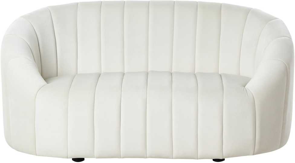 Sofa Beliani 6 vietų svetainės baldų komplektas MALUNG, veliūras, kreminė balta