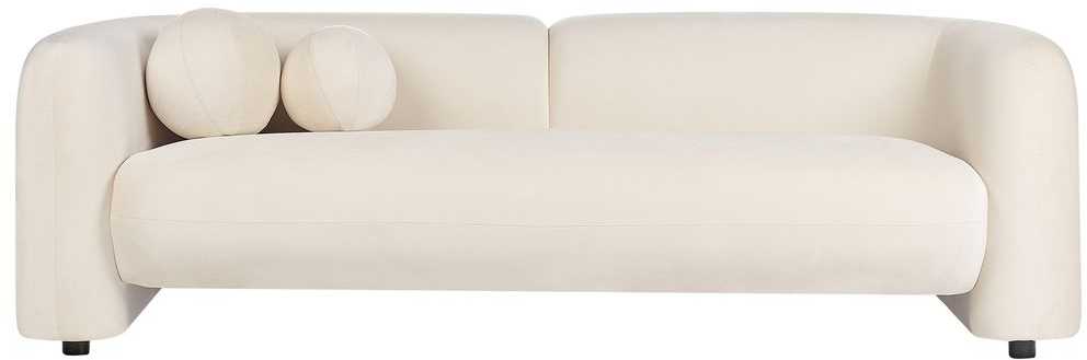 Sofa Beliani 5 vietų poilsio komplektas LEIREN, veliūras, kreminė balta