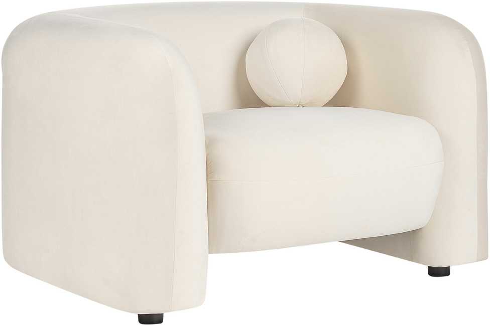 Sofa Beliani 4 asmenų poilsio baldų komplektas LEIREN, veliūras, kreminė balta spalva