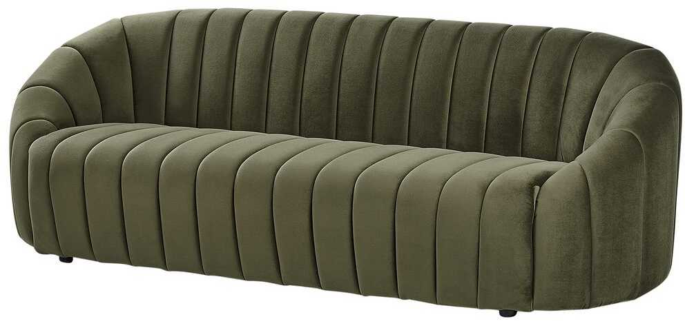 Sofa Beliani MALUNG 6 vietų minkštųjų baldų komplektas, veliūras, tamsiai žalias