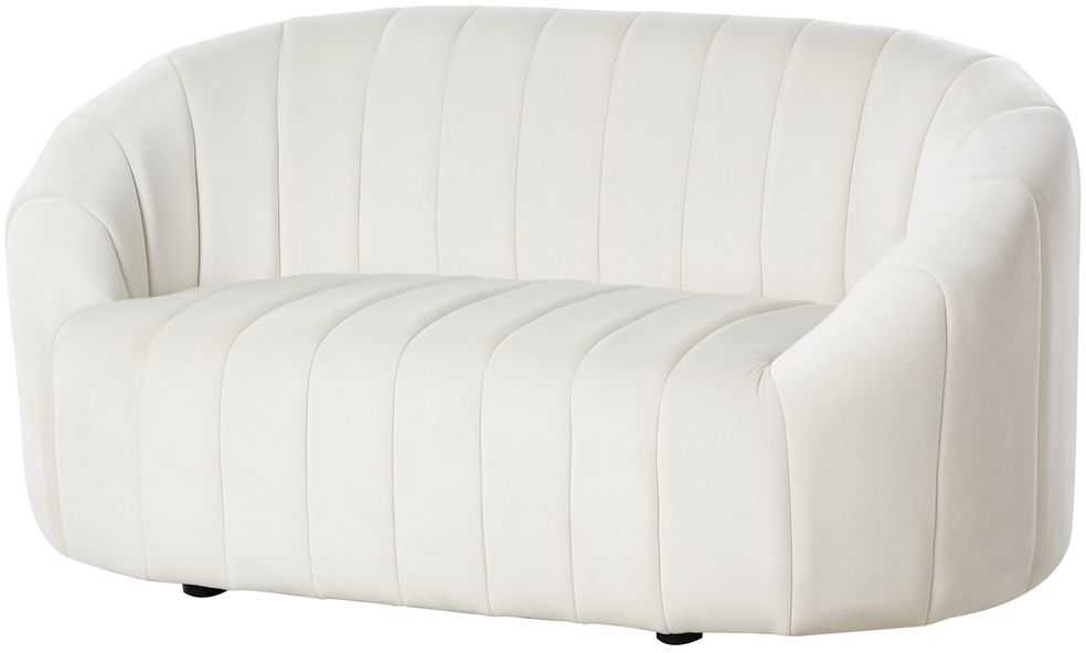 Sofa Beliani 6 vietų svetainės baldų komplektas MALUNG, veliūras, kreminė balta