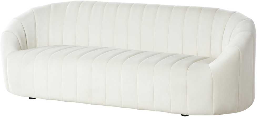 Sofa Beliani 6 vietų svetainės baldų komplektas MALUNG, veliūras, kreminė balta