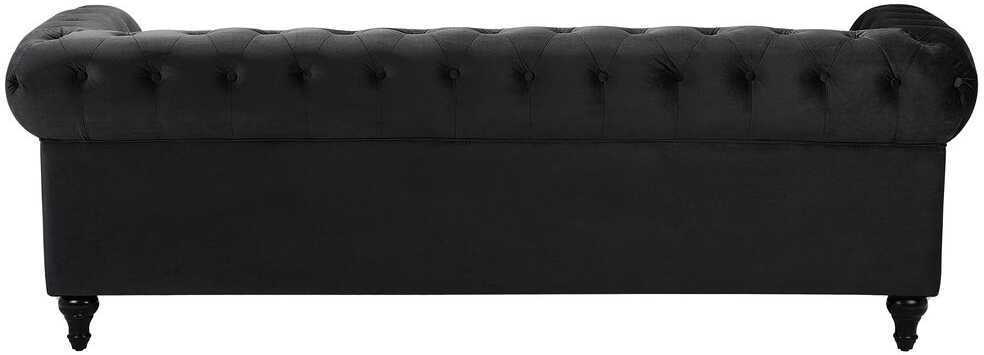 Sofa Beliani 4 vietų poilsio baldų komplektas CHESTERFIELD, veliūras, juodas