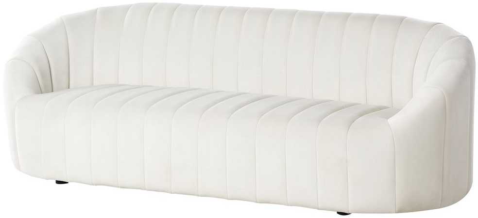 Sofa Beliani 6 vietų svetainės baldų komplektas MALUNG, veliūras, kreminė balta