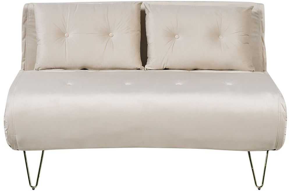 Sofa Beliani 3 vietų poilsio komplektas VESTFOLD, veliūrinis, smėlio spalvos