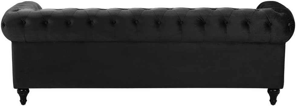 Sofa Beliani 4 vietų poilsio baldų komplektas CHESTERFIELD, veliūras, juodas
