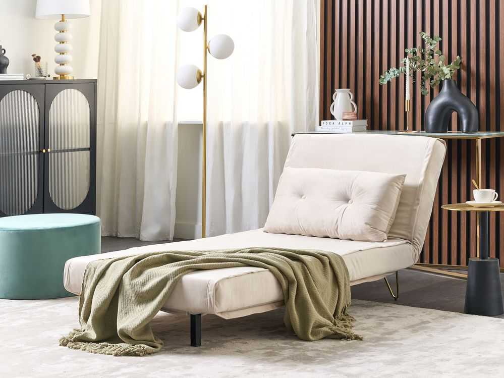 Sofa Beliani 3 vietų poilsio komplektas VESTFOLD, veliūrinis, smėlio spalvos
