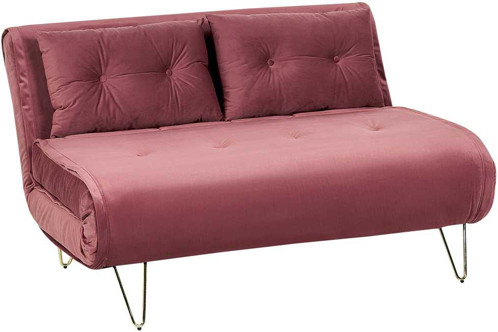 Sofa Beliani Poilsio komplektas 3 asmenims VESTFOLD, veliūras, rožinė