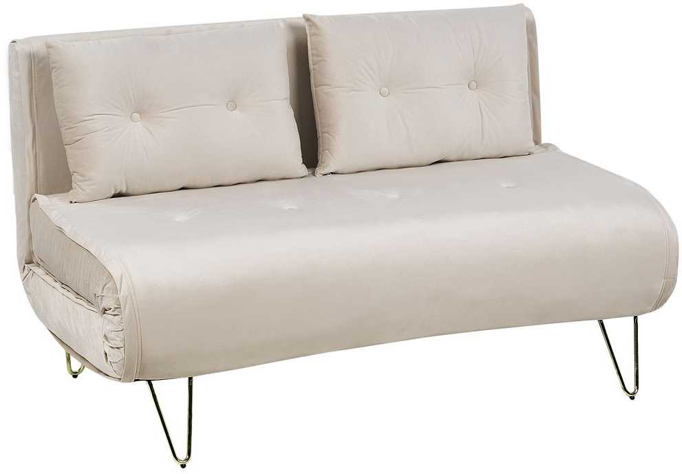 Sofa Beliani 3 vietų poilsio komplektas VESTFOLD, veliūrinis, smėlio spalvos