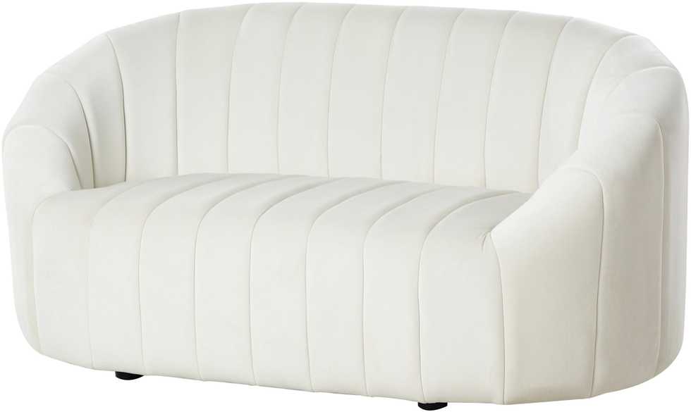 Sofa Beliani 6 vietų svetainės baldų komplektas MALUNG, veliūras, kreminė balta