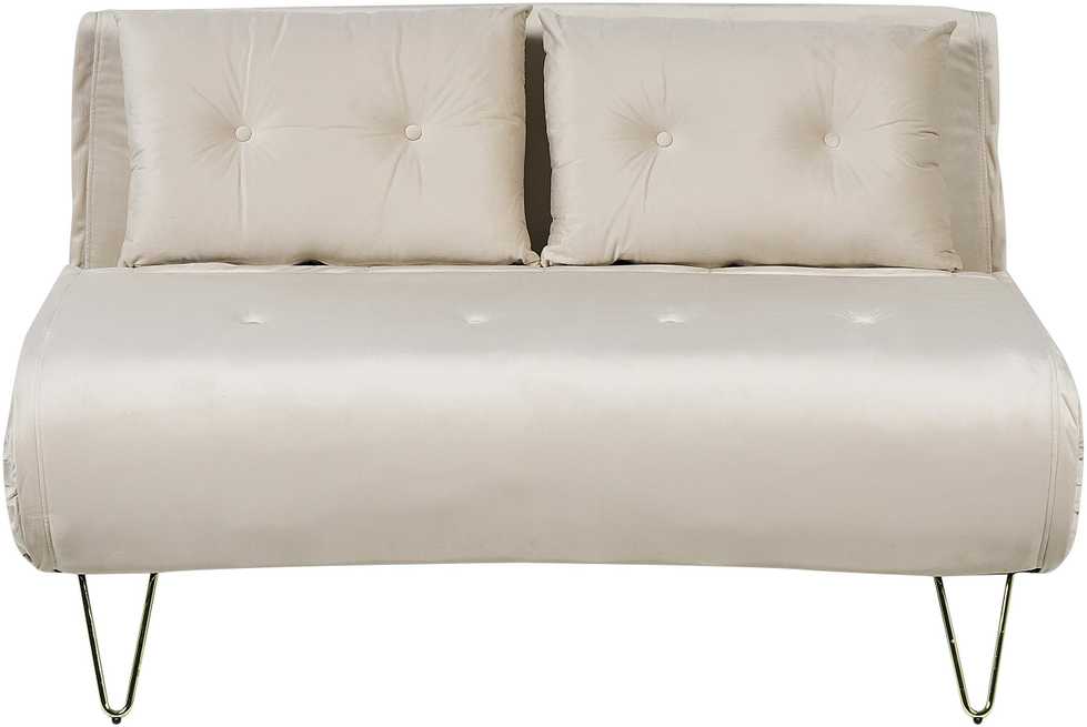 Sofa Beliani 3 vietų poilsio komplektas VESTFOLD, veliūrinis, smėlio spalvos