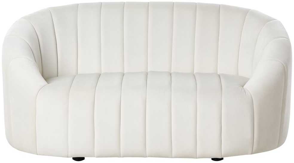 Sofa Beliani 6 vietų svetainės baldų komplektas MALUNG, veliūras, kreminė balta