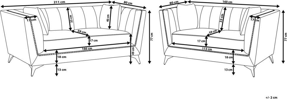 Sofa Beliani 5 vietų minkštų baldų komplektas GAULA, azuro veliūras