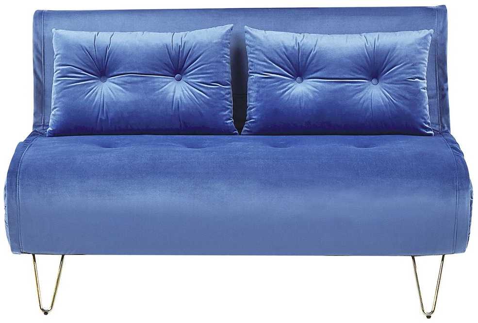 Sofa Beliani Sėdimųjų baldų komplektas VESTFOLD, veliūras, tamsiai mėlynas