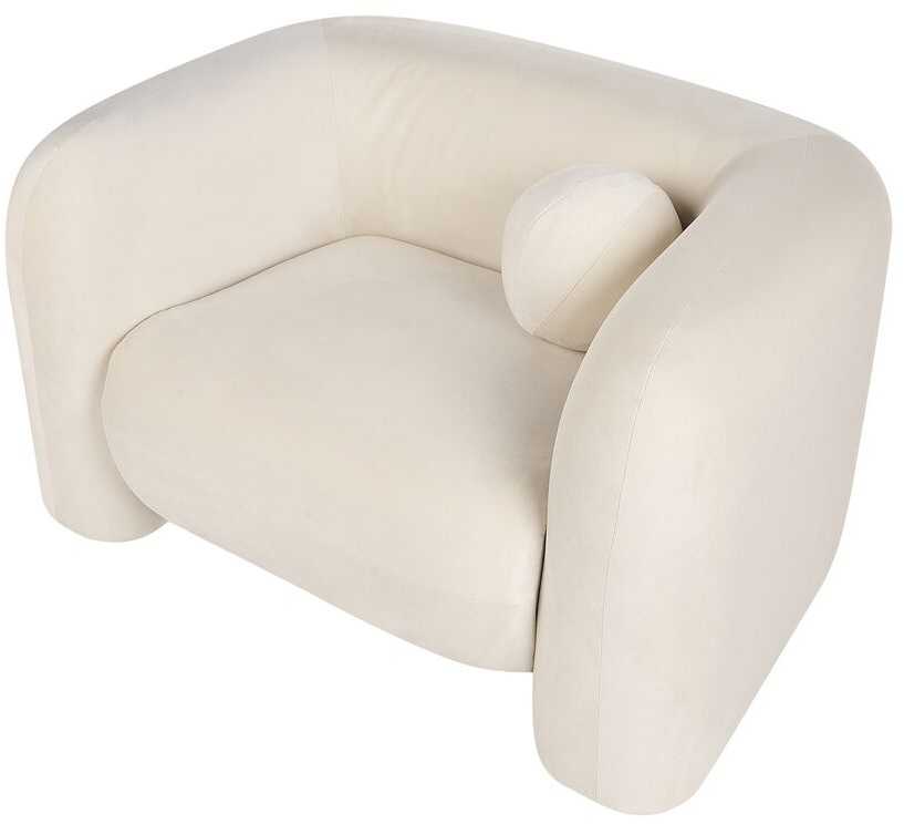 Sofa Beliani 4 asmenų poilsio baldų komplektas LEIREN, veliūras, kreminė balta spalva