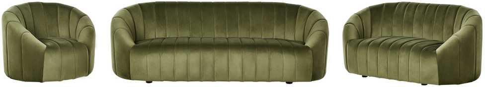 Sofa Beliani MALUNG 6 vietų minkštųjų baldų komplektas, veliūras, tamsiai žalias