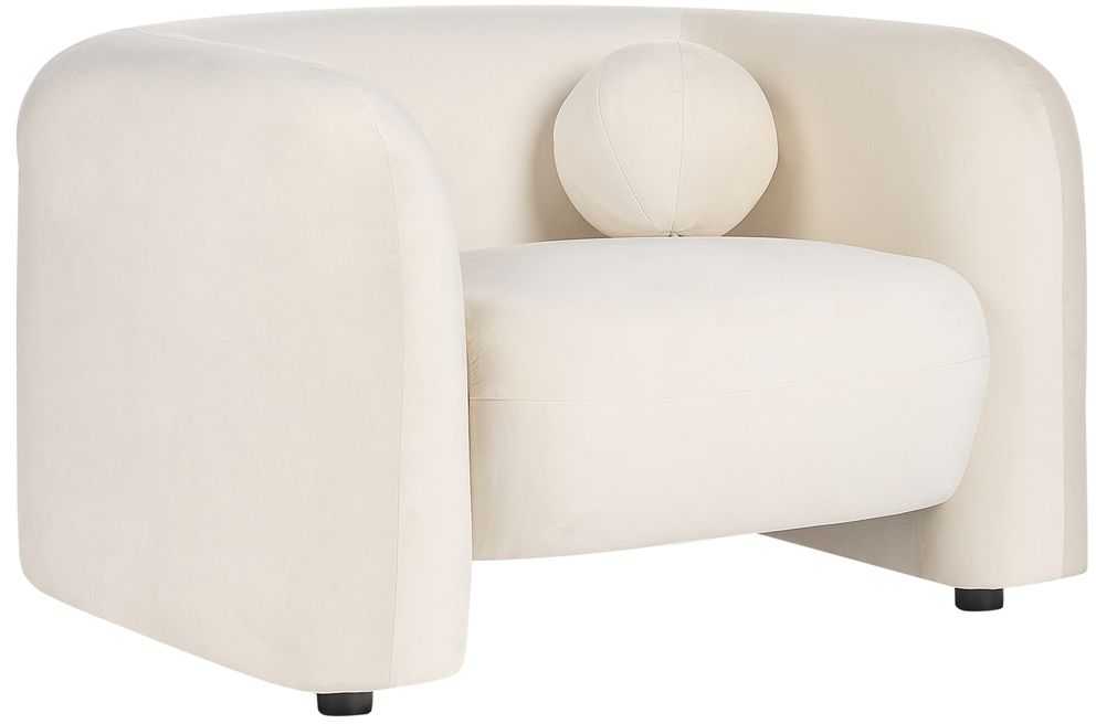Sofa Beliani 4 asmenų poilsio baldų komplektas LEIREN, veliūras, kreminė balta spalva