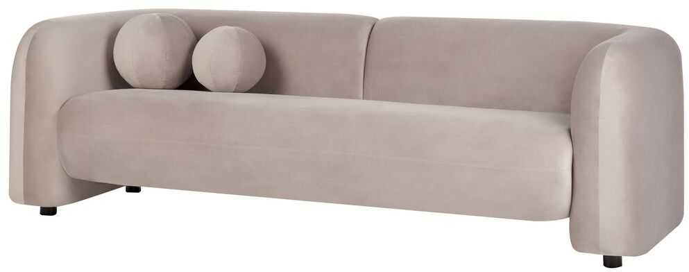 Sofa Beliani 5 asmenų minkštas baldų komplektas LEIREN, veliūrinis, smėlio spalvos