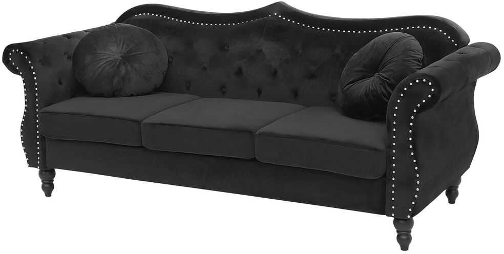 Sofa Beliani 5 vietų minkštų baldų komplektas SKIEN, veliūras, juodas
