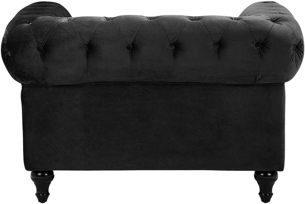 Sofa Beliani 4 vietų poilsio baldų komplektas CHESTERFIELD, veliūras, juodas